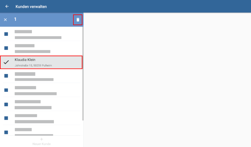 Kunden zum Löschen in JTL-POS markieren