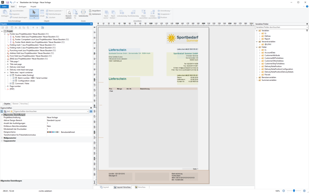Lieferschein-Vorlage für das JTL-Fulfillment Network bearbeiten