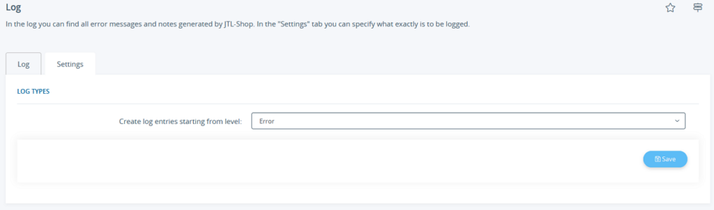 Settings for the log in JTL-Shop