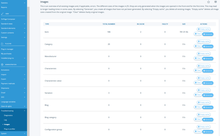 Managing images in JTL-Shop
