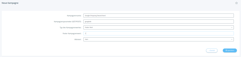 Neue Kampagne für Google Shopping in JTL-Shop erstellen
