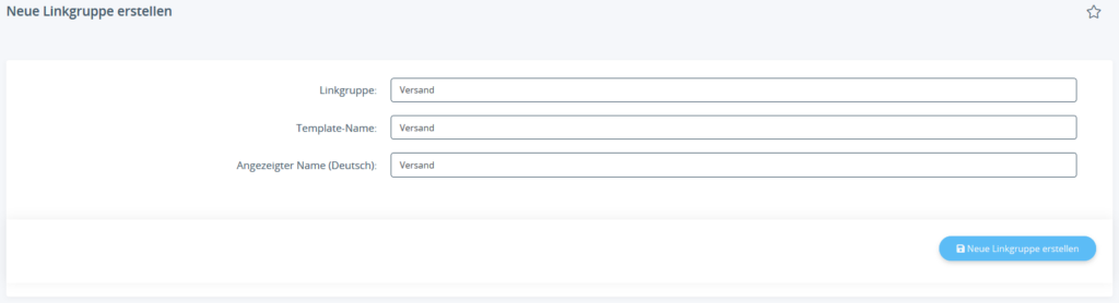 Ersetllen einer neuen Linkgruppe in JTL-Shop 5
