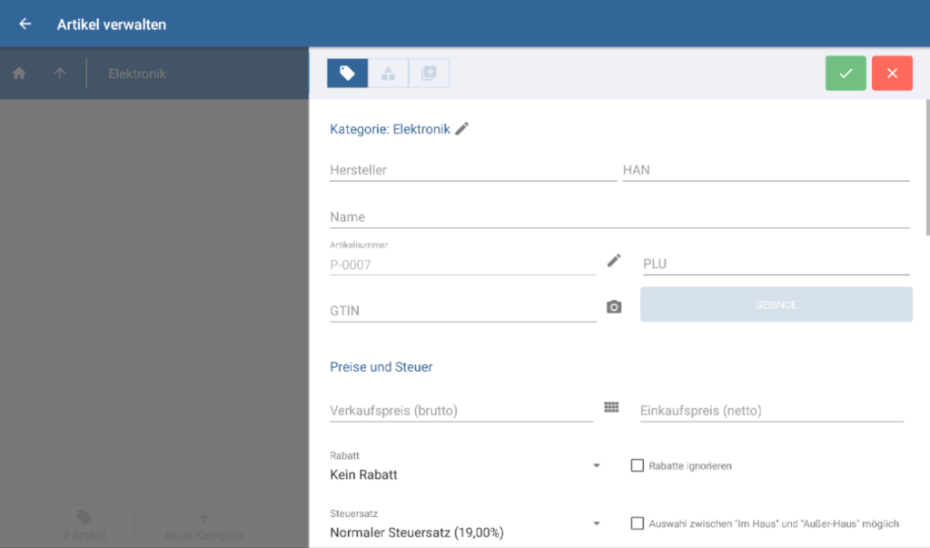 Einen neuen Artikel in JTL-POS anlegen
