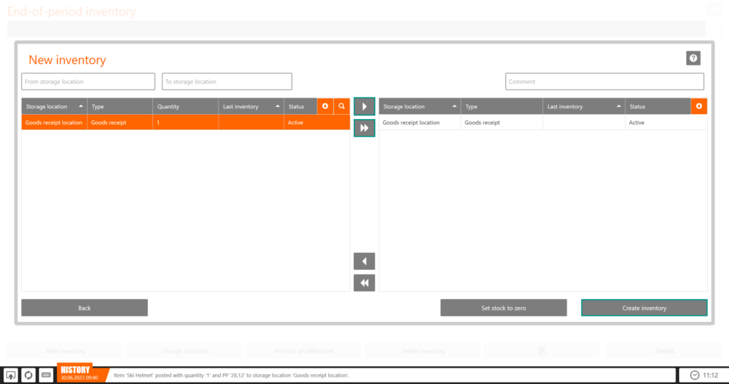 Create inventory Jtl Wms