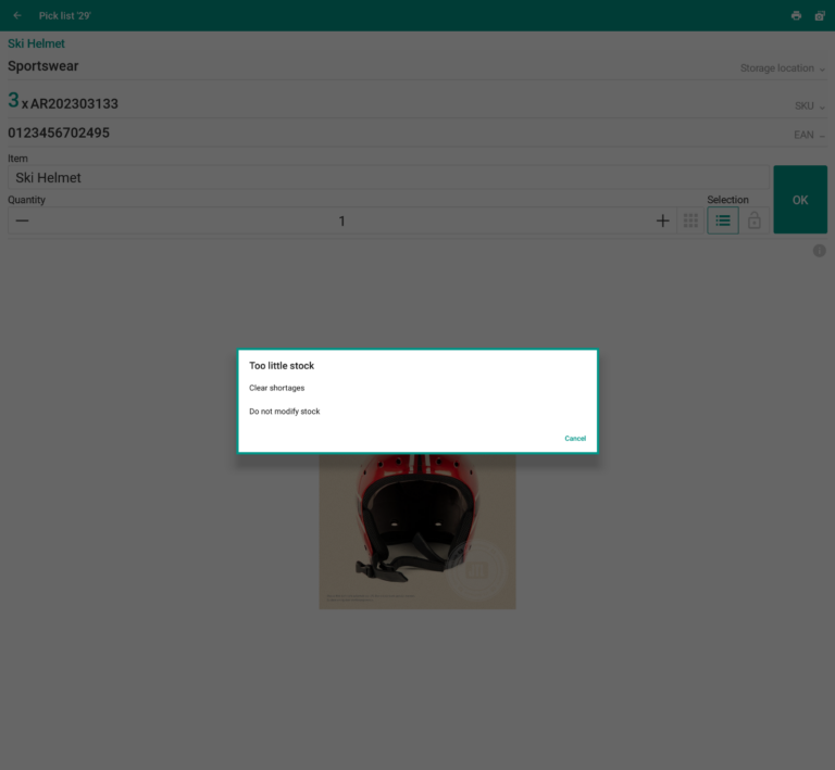 Wms Mobile Pick-to-box Too little stock