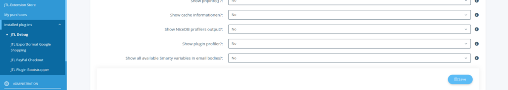 Smarty feature in JTL-Debug plugin for JTL-Shop 5