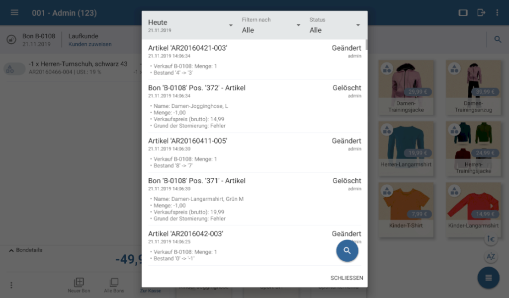 Kassenprotokoll in JTL-POS