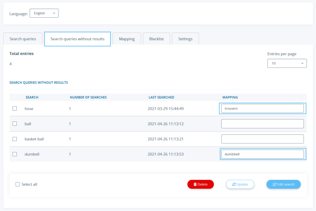 Mapping searches without results in the back end of JTL-Shop 5