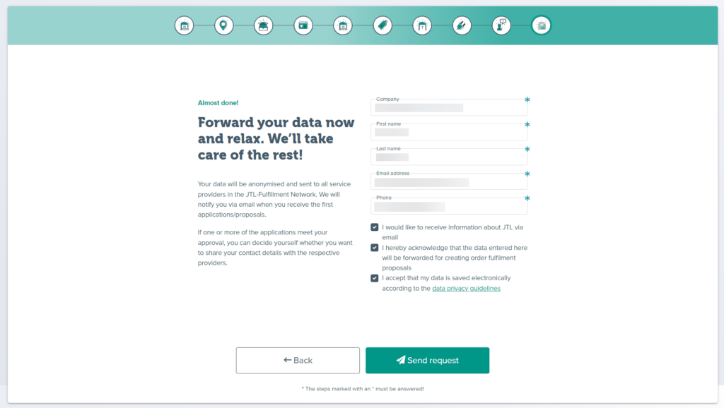 Fulfillment Matchmaker Step 10 Send request