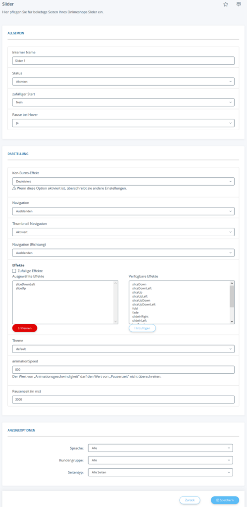 Anlegen und bearbeiten eines Sliders für JTL-Shop 5