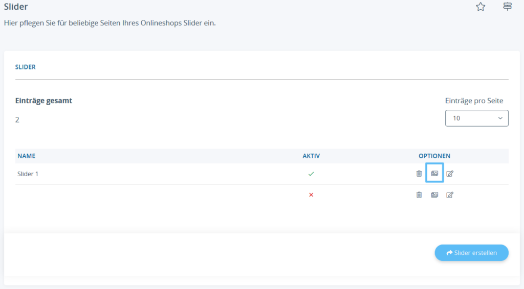 Hinzufügen von Slides zu Slidern in JTL-Shop 5
