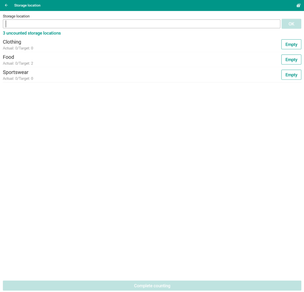 Wms Mobile Inventory 003 Select storage location