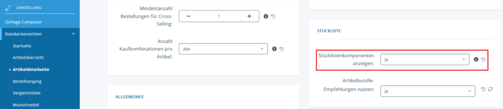 Stücklistenkomponenten anzeigen JTL-Shop