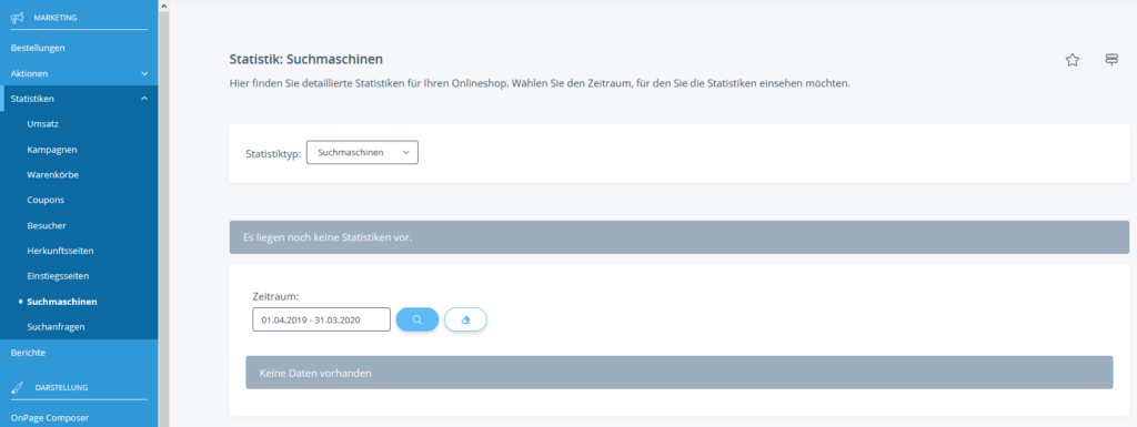 Suchmaschinen-Statistiken in JTL-Shop
