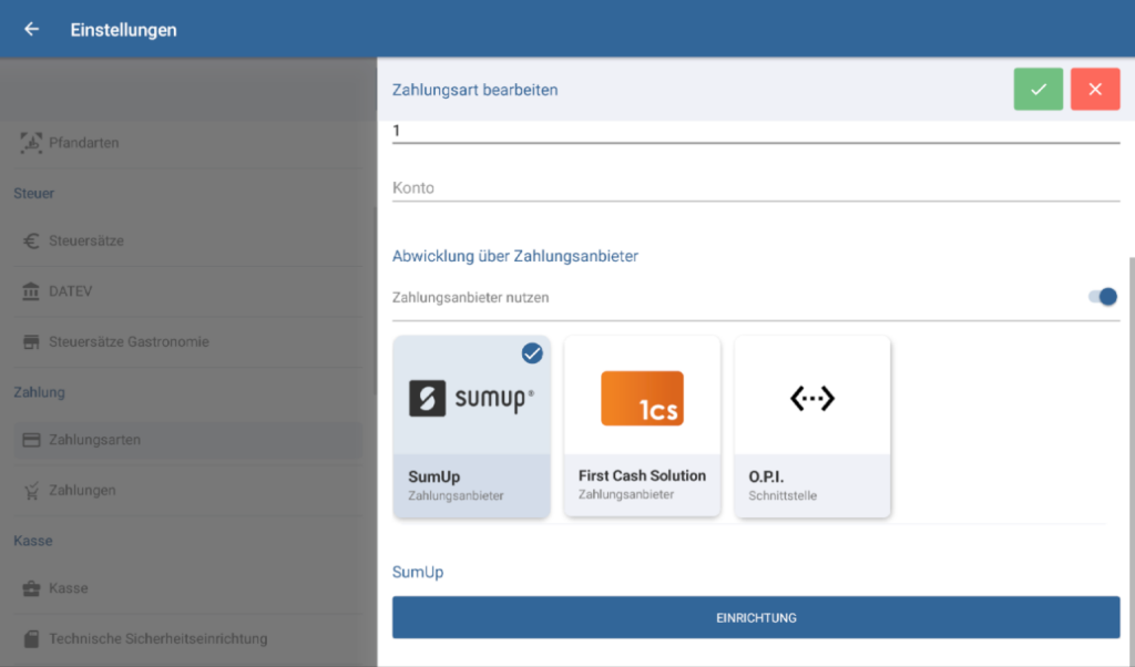 SumUp als Zahlungsart in JTL-POS einrichten