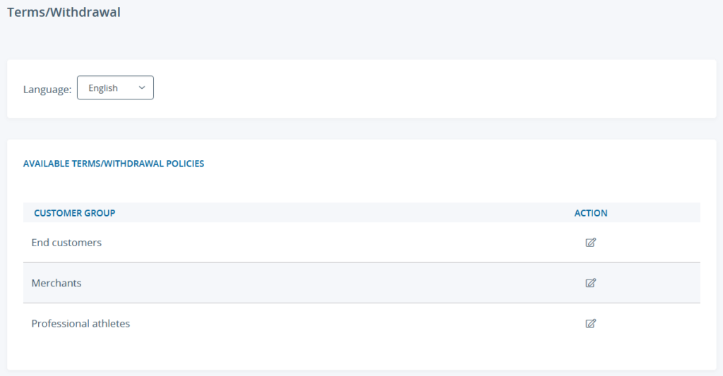 Editing the terms and conditions and withdrawal policy in JTL-Shop 5