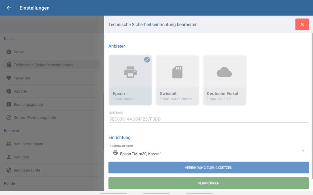 Informationen für die TSE abrufen