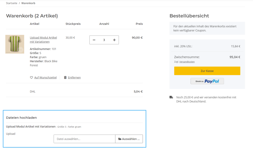 Upload-Modul Artikel mit Variationen JTL-Shop 5