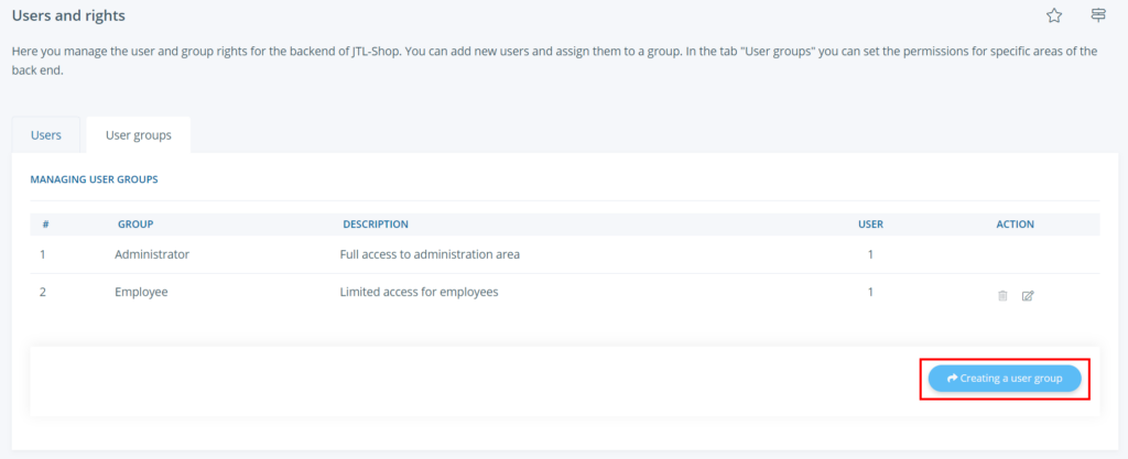 Creating a user group Jtl Shop 5