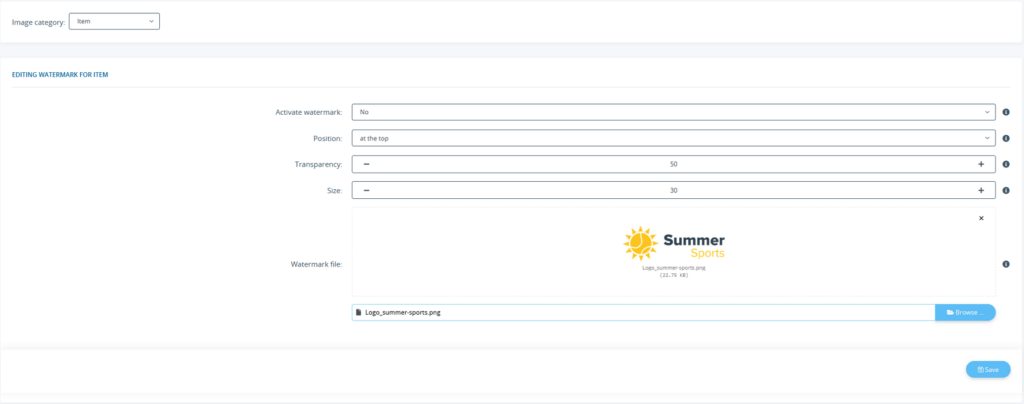 Adjusting the watermark for item images in JTL-Shop 5