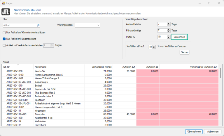 Wms Mobile Artikel Nachschubbereich 004 Nachschub Berechnen