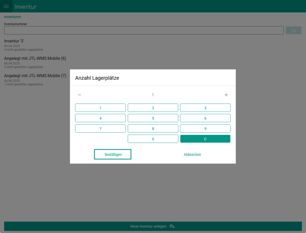 Wms Mobile Inventur 011 Inventur Anzahl Lagerplaetze