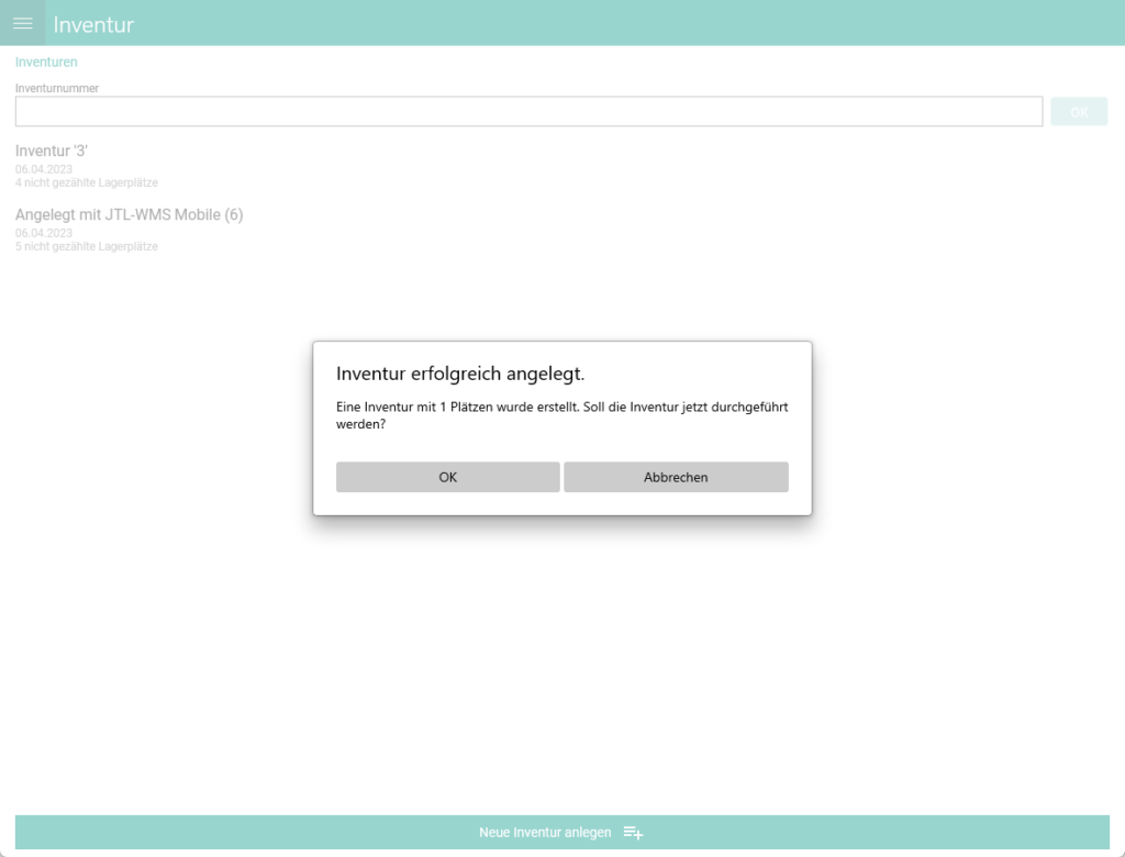 Wms Mobile Inventur 012 Inventur Starten