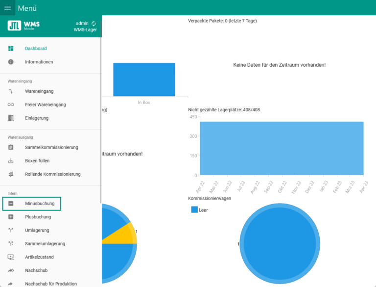 Wms Mobile Korrekturbuchung 001 Minusbuchung Navigation