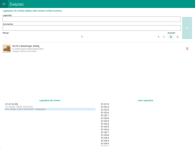 Wms Mobile Korrekturbuchung 011 Umlagerung Platzwahl2