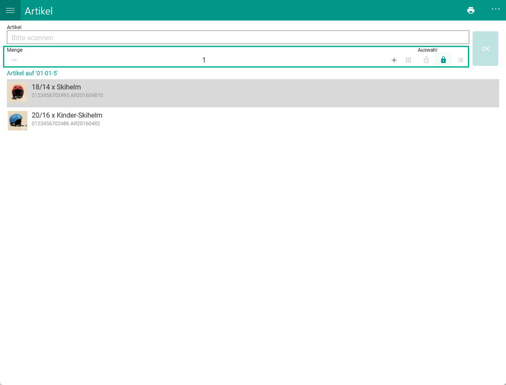 Wms Mobile Mengeneingaben 001 übersicht