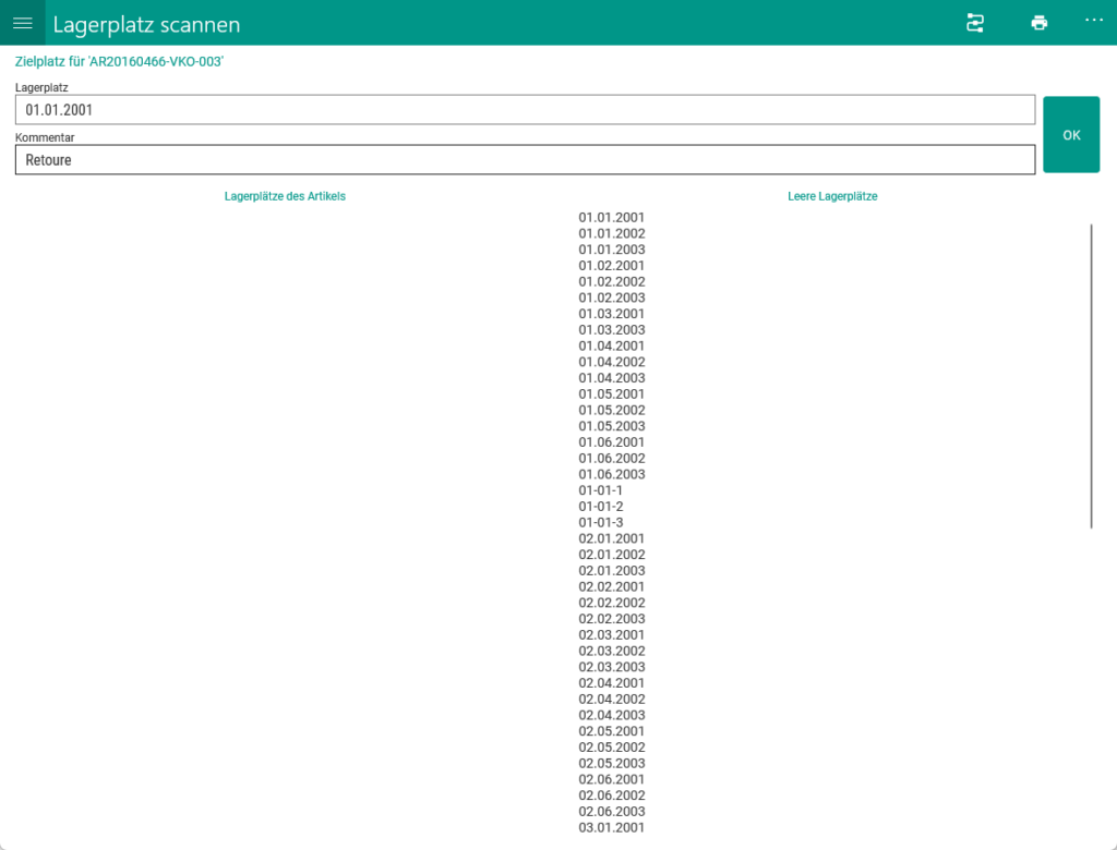 Wms Mobile Retouren Lagerplatz