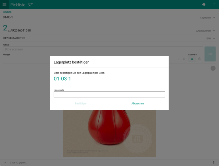 Wms Mobile Sammelkommissionierung 003 Lagerplatz Bestaetigen