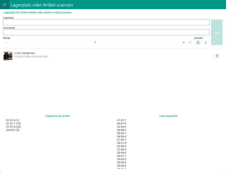 Wms Mobile Wareneingang 013 Ziellagerplatz Waehlen