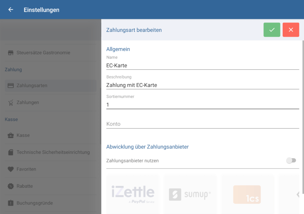 Zahlungsart in JTL-POS bearbeiten
