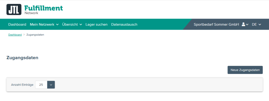 Zugangsdaten für Prime durch Verkäufer im JTL-Fulfillment Network